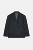 Loose Contrast Stitching Blazer Trousers Set Lapel Blazer Double Breasted Shoulder Pad Wide Leg Pants Casual Women Sets