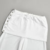 High Waist Single Breasted Women Pants White Double Layer Solid Long Trousers Autumn Loose Casual Outdoor Streetwear
