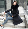 Cotton Liner Parker Women Long Coat Parka Coats Adjustable Waist Fur Collar Winter Jacket Coat Medium Long Hooded Parka Jackets