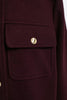 Women Soft Tweed Bomber Jacket O-Neck Long Sleeve Pockets Buttons Loose Woolen Coat Female Streetwear