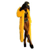 Solid Faux Fur Long Coats Women Full Sleeve Open Stitch Fur Jackets Yellow Winter Warm Streetwear