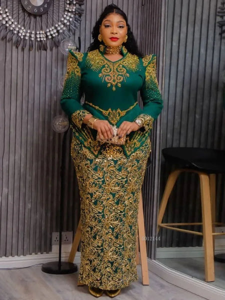 Party Evening Dresses Elegant Women Bodycon Maxi Dress Long Sleeve Robes Africa Clothes Birthday Wedding Prom Ladies Gown