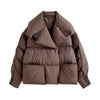 Lagabogy Winter Puffer Jacket Women Short 90% White Duck Down Coat Female Streetwear Warm Parkas Removable Sleeves Outwear