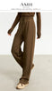 Minimalism Casual Pants for Women Autumn Wide Leg Loose Vertical Elastic Waist Drawstring Sporty Trousers 12343338