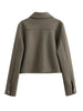 Jackets For Womens Autumn Solid Front Pockets Button Long Sleeve Jacket Elegant Woman Casual Outerwear Coat