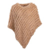 Women's 100% Real Natural Rabbit Fur Knitted Pullover Poncho Lady Cape Genuine Fur Shawl Warm One Size