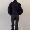 Stand Collar Woolen Bomber Jacket Women Chic Spring Autumn Long Sleeve Pocket Trench Coats Street Zipper Outerwear