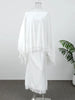 Satin Lace Patchwork Cape Shawl Skirt Set Women Elegant High Waist Fishtail Maxi Skirt Suit Lady Spring Fall Party Outfits