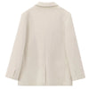 Women's Blazer Faux Fur Coats Outerwears Female Spring Jackets White Fitted Long Sleeve Blazer Office Wear Women 066