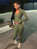 Sporty Casual 2 Piece Set Women Tracksuit Hooded Zip Crop Tops+Leggings Fitness Soft Stretch Streetwear Activity Suit