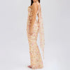 Elegant 2 Pieces Dress Set with Scarf Women Matching Sets Sexy Cropped Top and Long Dress Set Casual Dress