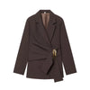 Lady Elegant Sashes-Buckle Blazer Spring Commute Blazer Women High Street Dinner Dating Blazer