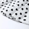 Polka Dot Puff Sleeve Dress Women's V-neck Waist Cinching Pleated Mini Dresses Spring Lady Elegant Casual Wear