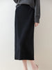 100% Merino Wool Skirt Women's Elastic Waist Cashmere Striped Skirts Office Lady Knitted Simple Dress Thickening Autumn Winter