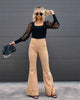 Corduroy Casual Trousers Women Autumn Winter Solid High-waist Flare Pants Lady Slim Black Gray Khaki Orange Long Pants