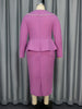 Office Women Pencil Dresses Long Sleeves Peplum Belly Cover Slim Beading Irregular Ruffles Elegant Church Date Out Gowns