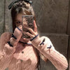 Autumn Winter Elegant Women Sweater Christmas Red Slim Fur Patchwork Hooded Knitted Dress Female Korean Knitwear Hoodie Tops