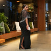 Women Short Cloak Sleeve Rhinestone Bodycon Long Dress Fall Vacation Evening Birthday Night Party Vestidos Sexy Dresses