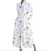 Women Elegant Shirt Dress Spring Autumn Long Sleeve Solid Color Print Maxi Dresses Casual Office Lady Dress Vestidos