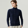 Autumn Women's Cardigan 100% Cashmere Knitted Sweater Chic Tops Female Causal Turtleneck Collar Loose Size Jacket Coat