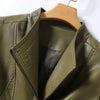 Autumn Winter Sheepskin Jacket Women Short Coat Slim Inclined Zipper Casual Tops Lady Small Outerwear Leather Blazer Coats