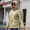 Spring Women Parkas Plus Size Short Grey Padded Down Coats Hooded Women's Jacket Outerwear Quilted AM-10075