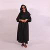 Solid Color Loose Fit Flare Sleeve Tiered Dress Crew Neck Ruffle Hem Pleated Long Maxi Dresses Spring Chic Casual Outwear