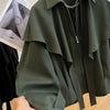 Cloak Shawl Casual Short Coat Women's Spring Autumn Korean Loose Long-Sleeved Windbreaker Female Outwear Tops