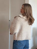 Soft Fleece Jacket For Women Elegant Oversized Lapel Long Sleeve Zipper Cropped Coat Lady Spring Casual Outerwear