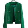 Spring Autumn Women's Blazers 2026New Elegant Slim Cropped Streetwear Green Suit Coat Ladies Jackets Outwear Female Tops