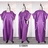 Women Modest Satin Embroidery Bubu Dress For Church Outfits African Traditional Long Loose Square Collar Batwing Sleeve