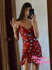 Contrast Polka Dot Sheer Short Dress Women Chic Lapel V-neck Long Flare Sleeves With Wrap Tie Dresses Layered Daily Ootd Styling