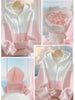 Spring Autumn Patchwork Knitted Cardigan Sweater Jacket Women Korean Ladies Single Breasted Hooded Sweater Coats Female Tops