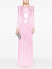 High Street Designer Party Vestido Women's Beaded Sequined Gauze Long Maxi Dress