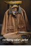 Women’s Corduroy Jacket Colorblock Waxed Collar Utility Coat Retro Button Workwear Short Outerwear for Autumn Winter