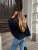 Women's Brown Belt Cropped Poncho Jacket For Women Demi-season Button Cape Cloak Coat Jackets Winter Autumn Spring Black White