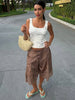 Lace Patchwork Satin Lace Up Shorts Women Sexy Hollow Out High Waist Drawstring Half Pants Wide Leg Trousers Chic Lady Partywear