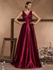 Elegant Sequins Evening Dress For Women Deep V-neck Satin Prom Party Green Dress Floor Length Blue Formal Gowns