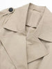 Women With Belt Solid Double Breasted Trench Vintage Lapel Neck Long Sleeves Female Chic Lady Outfits