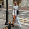 Solid Belted Maxi Trench Coats Women's Loose Full Sleeves Single-breasted Lace-up Windbreak Ladies Early Autumn Outwear