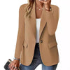 Spring Autumn Women Solid Casual Slim Blazer Elegant Chic Office Lady Basic Suits Jacket Long Sleeve Notched Collar Blazers