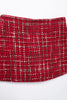 Women Vintage Red Plaid Tweed Coat Slim Turn Down Collar Long Sleeve Jacket Autumn Lady High Street Outwear
