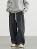 Women Pant Loose Retro High Waisted Casual Wide Leg Pants Solid Plush Thick Warm Female Trousers Spring Autumn