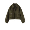 Vintage Turn-down Collar Suede Jackets Women Full Sleeve Breasted Pocket Coat Female Autumn Winter Chic Casual Wear