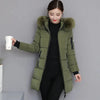 Winter Korean Cotton Jacket Women's Medium Long Big fur collar Coat Female Cotton Thicken Warm Hooded Parker Overcoat