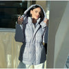 Chic Women Print Hooded Padded Jacket Oversized Zip Up Long Sleeve Warm Winter Coat Casual Daily Ladies Quilted Cotton Outerwear