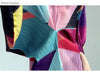 Pleated Batwing Sleeves Dress For Women's Autumn High End And Relaxed Print V-neck Holiday Dresses 17G1980