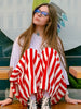 Vintage Contrast Striped Coat Pants Suit Women Chic Zipper Elastic Waist Button Lantern Trouser Suit Autumn Daily Street Outfit