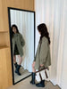 Mid-length Trench Spring and Autumn Retro Korean-style Turn-down Collar Design Loose and Casual Women's Coats
