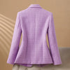 Autumn Winter Female Tweed Woolen Suit Outerwear Women Formal Blazer Ladies Long Sleeve Work Wear Jacket Coat